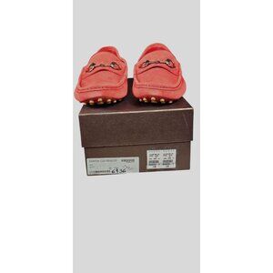 Gucci Mens Red Suede Horsebit Loafers 13.5 G 14 US 47.5 EU Box Bag Shoe Horn